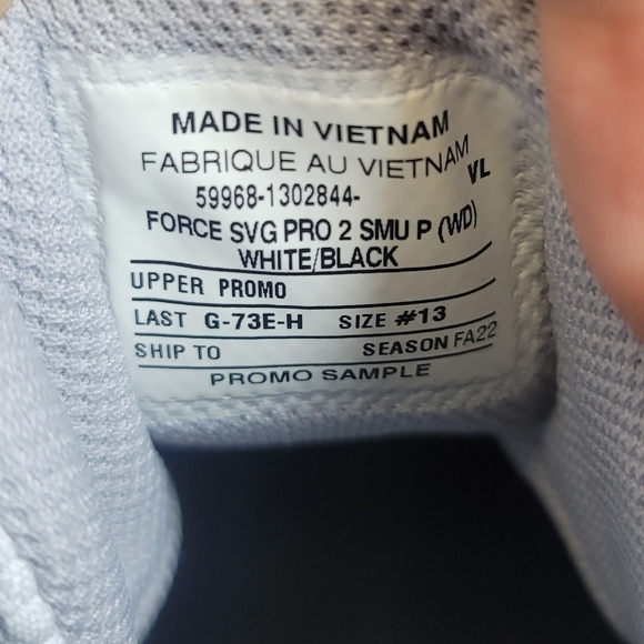 Nike Force Men's 13 Savage Pro 2 Sample White Black Football Cleats Lineman New - Picture 10 of 10